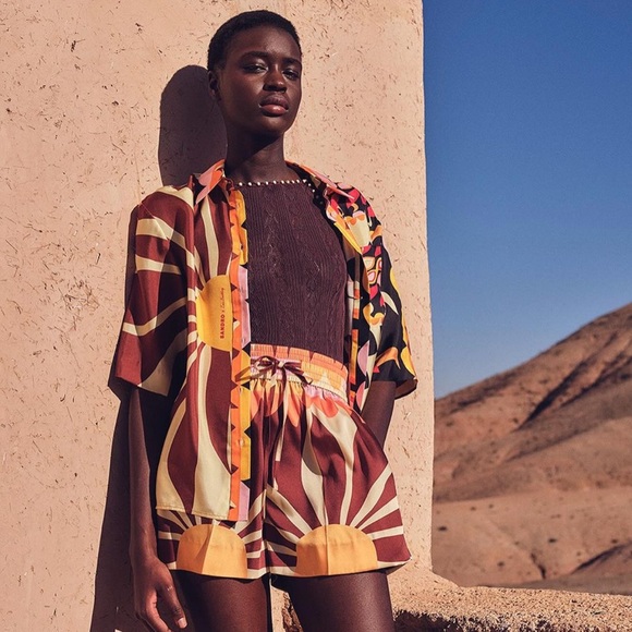 NWT SANDRO X Louis Barthélemy silk shirt and shorts set - Picture 5 of 8